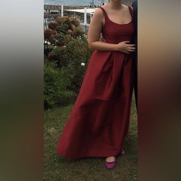 LulaKate Crimson Silk Emily Gown - like new - Picture 4 of 7